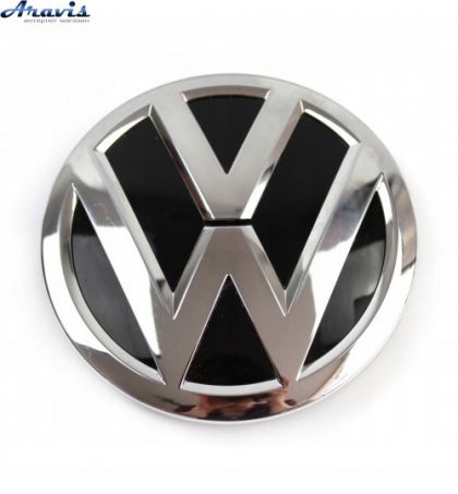 Эмблема Volkswagen Polo 2015-2017 120мм передняя пластик защелка выпуклая 6C0853600 FOD