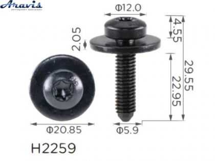 Гвинт H2259 з шайбою Volkswagen Audi Skoda Seat N90993603,19301 100шт