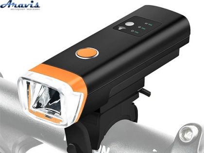Ліхтарик на велосипед HJ-047-XPG ULTRA LIGHT, ALUMINUM, AVTOLIGHT SENSOR, Waterproof, акумулятор, ЗУ Micro USB