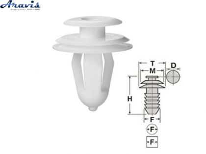 Клипсы C0534 крепеж обшивки Дверей решетки Toyota Chevrolet Daewoo GM Lexus Suzuki 100шт