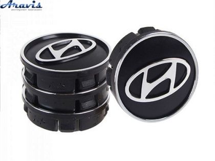 Ковпачки на диски Hyundai 60x55 чорний ABS пластик 4шт 50939