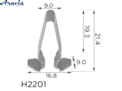 Скоба H2201 В=21.4 Д=16.8 Ш=9 Volkswagen Audi Skoda Seat 3B9867289,16508 100шт