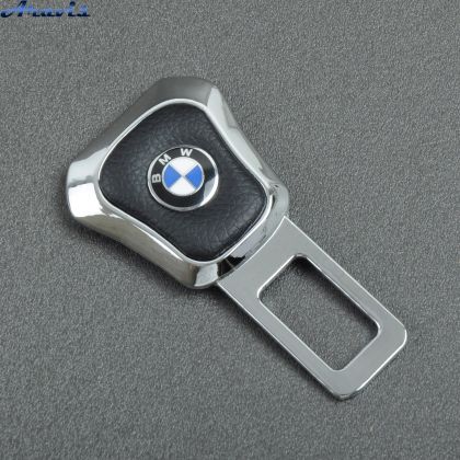 Заглушка ременя безпеки метал BMW цинк.сплав + шкіра FLY №7