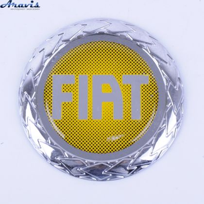 Эмблема Fiat D75 с колоском пластик скотч желтая
