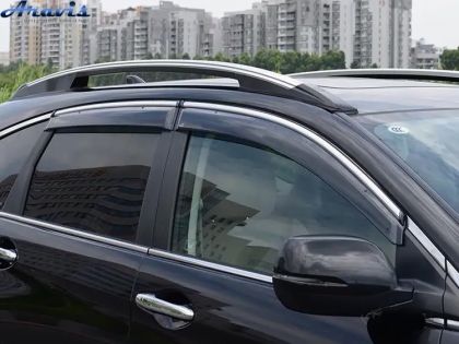 Дефлектори вікон вітровики Honda CR-V 2007-2012 з хром молдингом AVTM