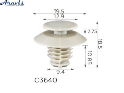 Клипсы C3640 обшивки Дверей Универсальные 100шт