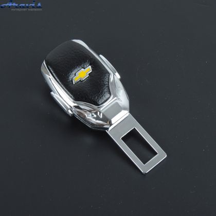 Заглушка ремня безопасности метал Chevrolet цинк.сплав + кожа + вход под ремень FLY №3