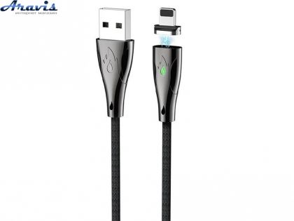 Кабель USB для Iphone Hoco U75 Blaze magnetic 1.2 м 3.0 А Led Індикатор Black Магнітний