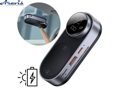 FM модулятор Bluetooth Baseus Solar Car Wireless MP3 на солнечной батарее CDMP000001 Black