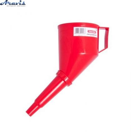 Лейка пластиковая углом разборная (метал-ая сетка) широкий носик красная FL006