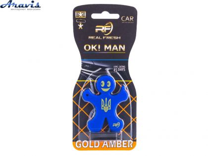 Освежитель воздуха Real Fresh Ok! Man Premium Gold Amber 5526
