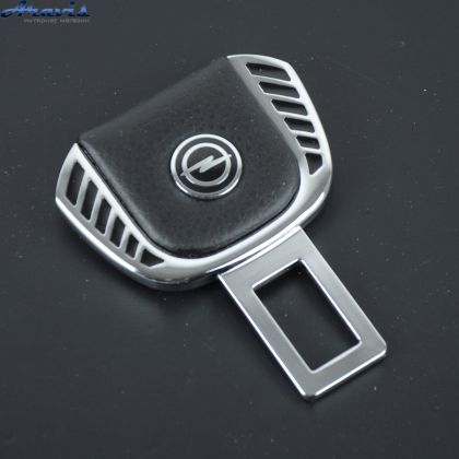 Заглушка ремня безопасности метал Opel цинк.сплав + кожа FLY тип №1