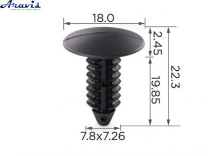 Кліпси C0004 обшивки Салону ОЕМ 1314934,1605396,388577S,6030441,W705589S300 чорний 100шт