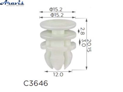 Кліпси C3646 обшивки Tesla 100шт