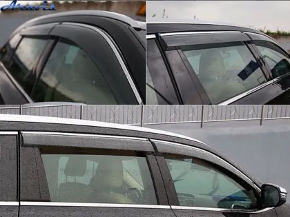 Дефлектори вікон вітровики Toyota Highlander 2014- з хром молдингом AVTM