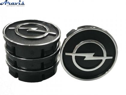 Ковпачки на диски Opel 60x55 чорний ABS пластик 4шт 50009