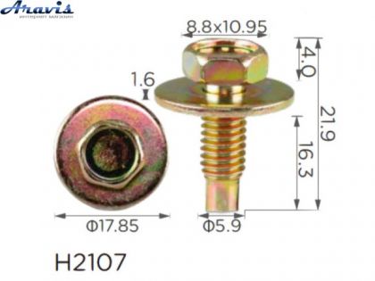 Гвинт H2107 з шайбою універсальний M6 100шт