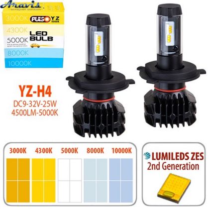 Автомобільні світлодіодні LED лампи Vitol Pulso YZ H4-H/L 4500Lm 3000-1000K