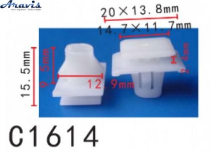 Кліпси C1614 молдингу двері Honda Acura 75315S9A004,75315-S9A-004,75315-STK-A01, 100шт