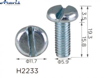 Гвинт H2233 універсальний M6 19129 100шт