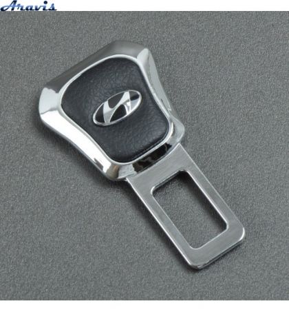 Заглушка ремня безопасности метал Hyundai цинк.сплав + кожа FLY тип №7