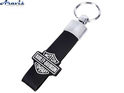 Брелок для ключей с резиновым ремешком moto Harley-Davidson чёрный
