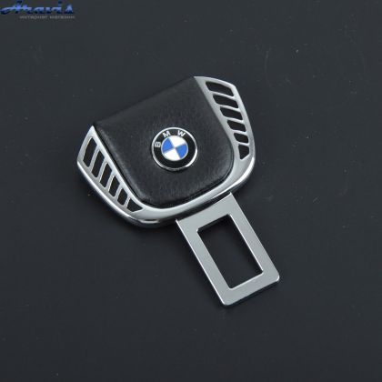 Заглушка ремня безопасности метал BMW цинк.сплав + кожа FLY тип №1