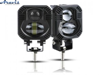 Дополнительные светодиодные фары LED Bi Квадратные P-66-40W 65*65*50мм 10-80V W/Y 4 392