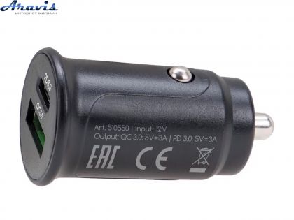 Зарядка від прикурювача 1*USB/Type C 12V Alca 3.0 510550