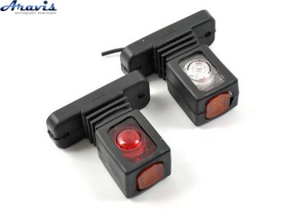 Габарит рожки прямой 9,5см 12/24v красный+белый+желтый 1+1 LED Kogel-Krone EK-140