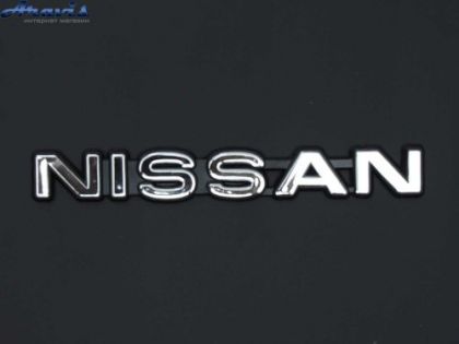 Емблема напис NISSAN 162х21мм скотч Чорний обідок