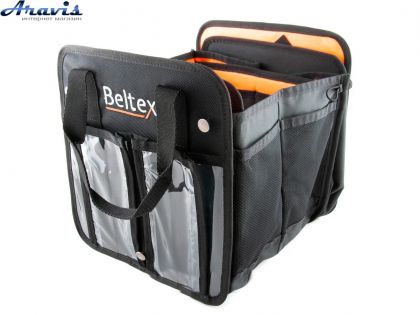 Сумка-органайзер в багажник каркасная 520х260х280мм черная ткань PVC (трансформер) Beltex (S)