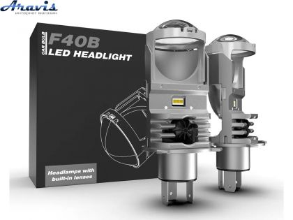 Автомобільні світлодіодні LED лампи лінзи D36мм H4 110W 11000LM 6000K 12-18V Canbus F40B
