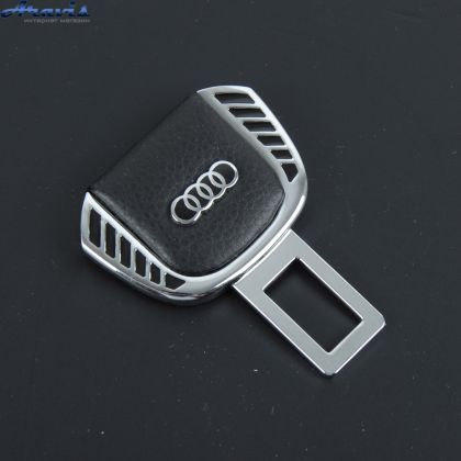 Заглушка ремня безопасности метал Audi цинк.сплав + кожа FLY тип №1