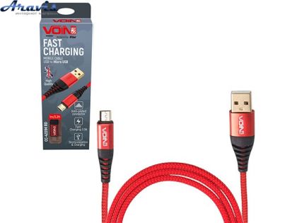 Кабель Voin CC-4201M RD USB-Micro USB 3А 1m червоний швидка зарядка/передача даних