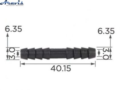 Соединитель C0401 для трубок d6.3мм OEM 22020 100 шт