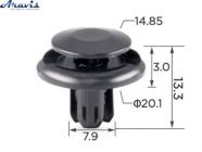 Фіксатор C0083 натискний/розпірний OEM MU000319,MR220501,91512SX0003, 91512-SX0-003,11380 100шт