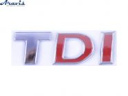 Эмблема надпись TDI на багажник DI красная Transporter -2012 75х25мм 7E0853675A GQF