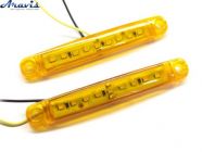 Габарит помаранчевий 100х15мм 12/24V Led 9 діодів BD-0003A