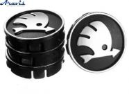 Ковпачки на диски Skoda 60x55 чорний ABS пластик 4шт 50014