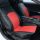 Накидки на сиденья Экокожа 3D черные Красный центр 1+1 задняя спинка,карман,боковушки